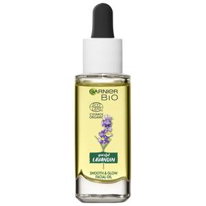 Ekologisk lavandin ansiktsolja från Garnier BIO vårdar huden och ger naturlig glöd Med24.se