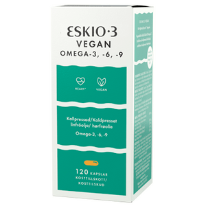 Eskio-3 Vegan - Veganskt omega-3-6-9 kosttillskott baserat på kallpressad linfröolja Med24.se