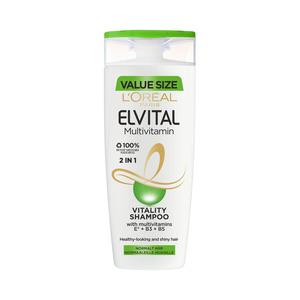 Elvital Multivitamin 2 in 1 Shampoo både rengör och vårdar håret Med24.se