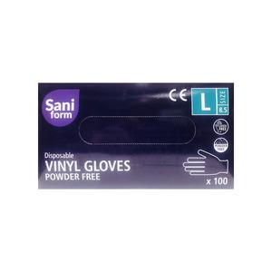 Sani Form Vinyl Latexfria handskar utan puder i storlek large Med24.se