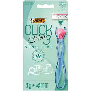 BIC Soleil Click 3 Sensetive rakhyvel + 4 huvuden Med24.se