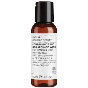 Evolve Pomegranate and Goji Aromatic Wash i resestorlek - underbar tvål med doft av granatäpple, citrus och söta frukter Med24.se
