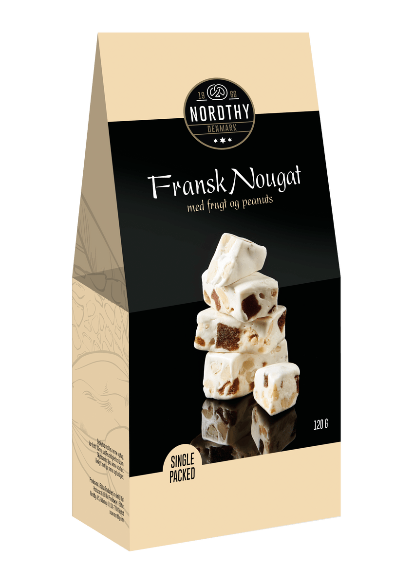 Fransk Nougat med jordnötter och frukt