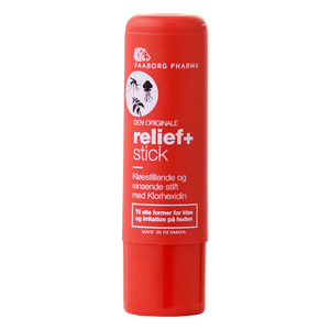 Relief + Stick renar och minskar klåda, sveda och svullnad efter insektsbett, maneter och nässlor.