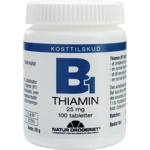 Natur Drogeriet Mega Vitamin B1 25 mg - 100 tabletter