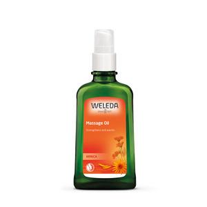 Weleda Arnica massageolja verkar värmande och välgörande för huden.
