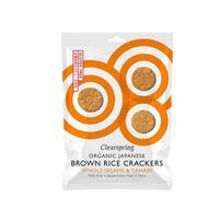 Clearspring Organic Brown Rice Crackers, whole sesame, eko - 40 g