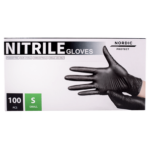 Nordic Protect svart nitril handske utan puder - 100 st