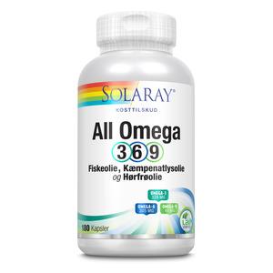 All Omega 3-6-9 är en unik kombination av fiskolja och vegetabiliska oljor från jättenattljus och linfrö