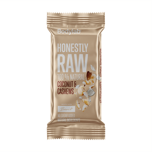 Honestly Raw Coconut & Cashews fra Bodylab - mjuk och smakrik rawbar med 100% naturliga ingredienser Med24.se