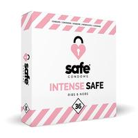 SAFE kondomer, Intense Safe Ribs & Nobs - 36 st