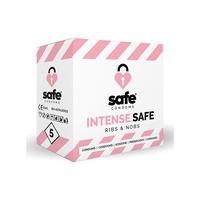 SAFE kondomer, Intense Safe Ribs & Nobs - 5 st