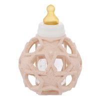 Hevea 2-i-1 Baby Glasflaska med Star Ball Cover - Rosa