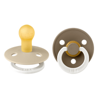 BIBS Colour GLOW Latex Vanilla/Dark Oak 2 pack - Flera storlekar