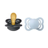 BIBS Supreme Latex Iron/Baby Blue 2-pack - Flera storlekar