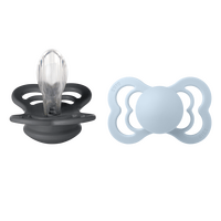 BIBS Supreme Silicone Iron/Baby Blue 2-pack - Str. 2