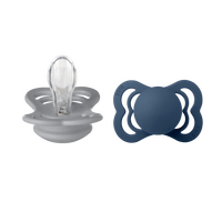 BIBS Supreme Silicone Cloud/Steel Blue 2 pak - Flera storlekar