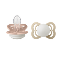 BIBS Supreme GLOW Silicone Blush/Vanilla 2 pack - Str. 1