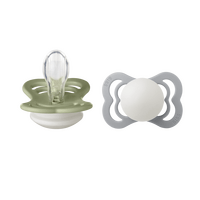 BIBS Supreme GLOW Silicone Sage/Cloud 2 pack - Stl 1