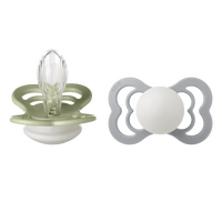 BIBS Supreme GLOW Silicone Sage/Cloud 2 pack - Stl 2