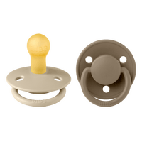 BIBS De Lux Latex Vanilla/Dark Oak 2 pack - Strl 1