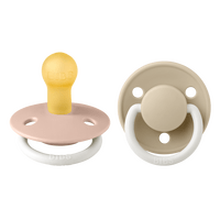 BIBS De Lux GLOW Latex Blush/Vanilla 2 pack - Strl 1