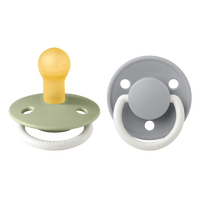 BIBS De Lux GLOW Latex Sage/Cloud 2 pack - Str. 1