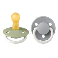 BIBS De Lux GLOW Latex Sage/Cloud 2 pack - Str. 2