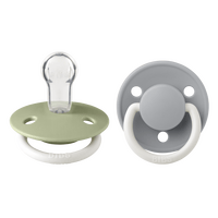 BIBS De Lux GLOW Silicone Onesize 2 pack - Sage GLOW/Cloud GLOW