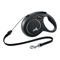 Flexi Hundkoppel New Classic lina S, 8 m, 12 kg - svart