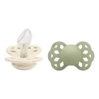 BIBS Infinity Silicone Anatomisk Ivory/Sage 2 pack - Str. 1