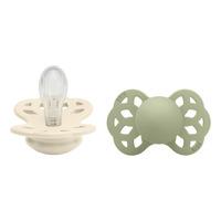 BIBS Infinity Silicone Symmetrisk Ivory/Sage 2 pack - Flera storlekar