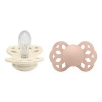 BIBS Infinity Silicone Symetrisk Ivory/Blush 2-pack - Flera storlekar