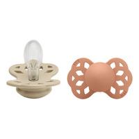 BIBS Infinity Silicone Symetrisk Vanilla/Peach 2 pack - Str. 2