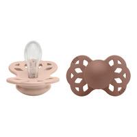 BIBS Infinity Silicone Symetrisk Blush/Woodchuck 2 pack - Str. 1