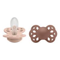 BIBS Infinity Silicone Symetrisk Blush/Woodchuck 2 pack - Str. 2
