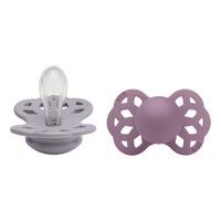 BIBS Infinity Silicone Symetrisk Fossil Grey/Mauve 2 pack - Str. 1