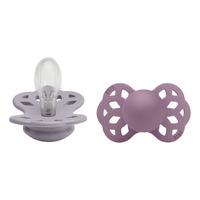 BIBS Infinity Silicone Symetrisk Fossil Grey/Mauve 2 pack - Str. 2