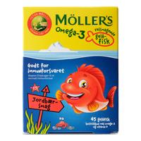 Möllers Omega-3 gelefiskar Jordgubb - 45 st