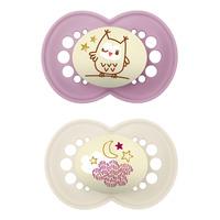 MAM Original Night Napp 16-36 mån., Rosa/Vit- 2 st