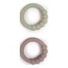 Filibabba Bitring i silikon 2-pack - Warm Grey + Oil Green