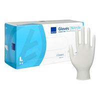 Abena Classic Protect Engångshandskar, Vit, Nitril, u/puder - 150 st - Large