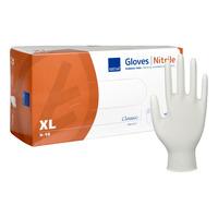 Abena Classic Protect Engångshandskar, Vit, Nitril, u/puder - 150 st - X-Large