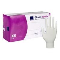Abena Classic Protect Engångshandskar, Vit, Nitril, u/puder - 150 st - X-Small