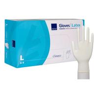 Abena Classic Engångshandskar, Nature, Latex, Lätt Pudrade, 100 st - L