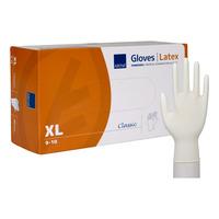 Abena Classic Engångshandskar, Nature, Latex, Lätt Pudrade, 100 st - XL