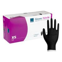 Abena Classic Protect Engångshandskar, Svart, Nitril, u/puder, 200 st - XS