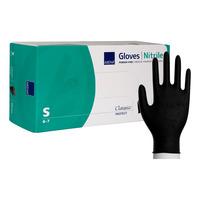 Abena Classic Protect Engångshandskar, Svart, Nitril, u/puder, 200 st - S