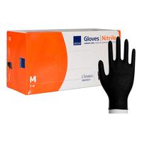 Abena Classic Protect Engångshandskar, Svart, Nitril, u/puder, 200 st - M