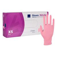 Abena Classic Sensitive Engångshandskar, Pink, Nitril, u/puder,100 st - XS